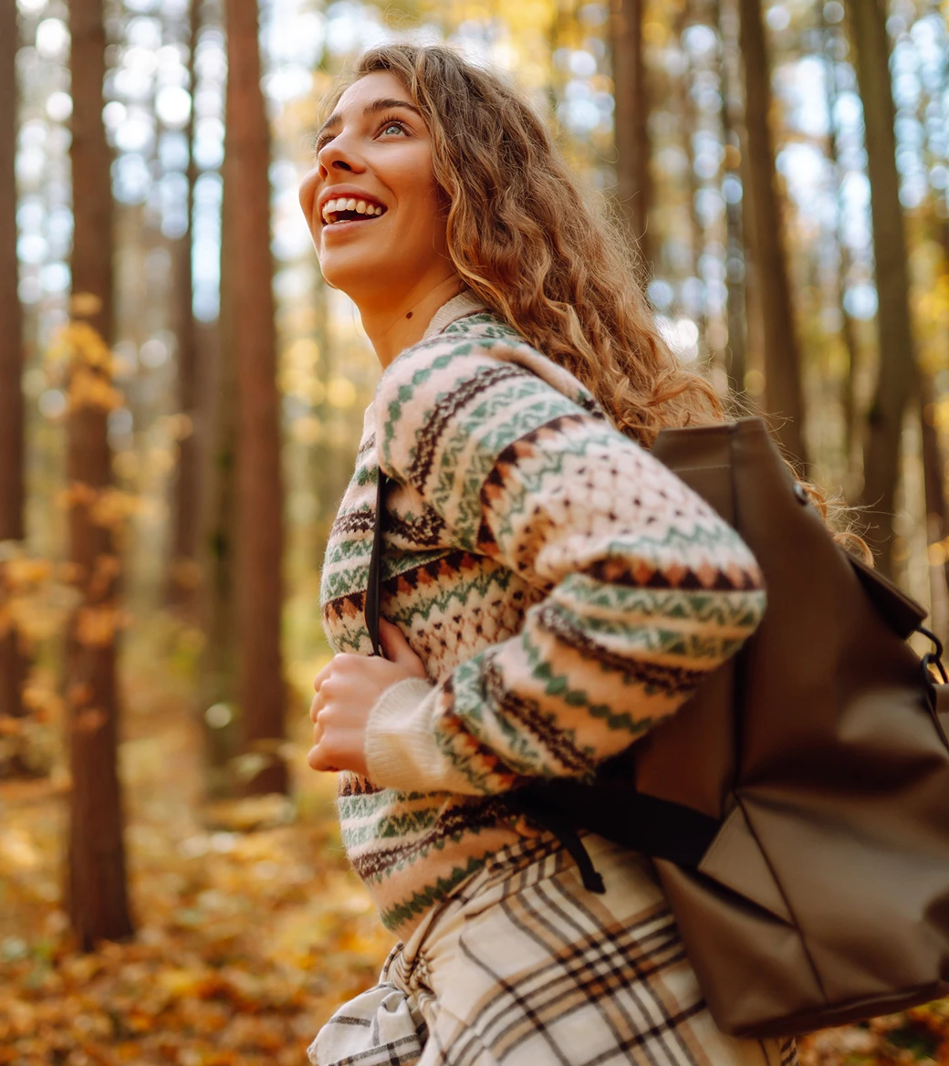 Hiking in fall